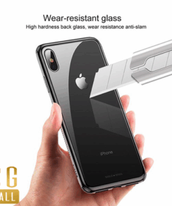 Ốp lưng kính cường lực viền Silicone chống sốc Baseus Glass Case cho iphone XS/ XR/ XS Max
