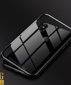 Ốp lưng nam châm Baseus Magnetic Metal Bumper Case cho iPhone X (Khung kim loại siêu bền , chống va đập - Mặt lưng kính cường lực)
