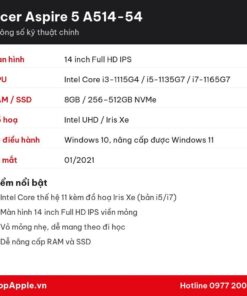 Thông số kỹ thuật Acer Aspire 5 A514-54