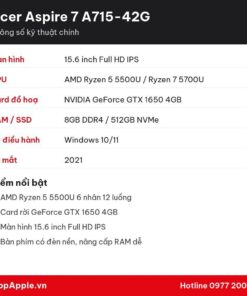 Thông số kỹ thuật Acer Aspire 7 A715-42G