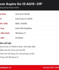 Thông số kỹ thuật Acer Aspire Go 15 AG15-31P