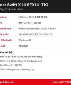 Thông số kỹ thuật Acer Swift X 14 SFX14-71G