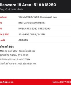 Thông số kỹ thuật Alienware 18 Area-51 AA18250