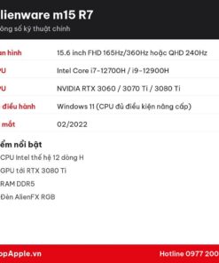 Thông số kỹ thuật Alienware m15 R7