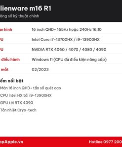 Thông số kỹ thuật Alienware m16 R1