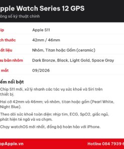Thông số kỹ thuật Apple Watch Series 12 GPS