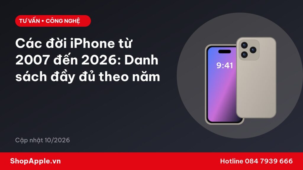 Các đời iPhone từ 2007 đến 2026: Danh sách đầy đủ theo năm