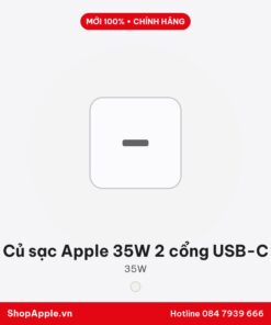Củ sạc Apple 35W 2 cổng USB-C - Chính Hãng
