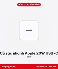 Củ sạc nhanh Apple 20W USB-C - Chính Hãng