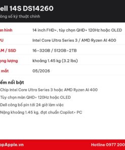 Thông số kỹ thuật Dell 14S DS14260
