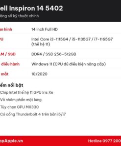 Thông số kỹ thuật Dell Inspiron 14 5402
