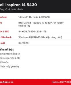 Thông số kỹ thuật Dell Inspiron 14 5430