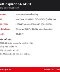 Thông số kỹ thuật Dell Inspiron 14 7490