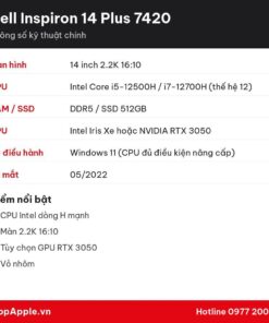 Thông số kỹ thuật Dell Inspiron 14 Plus 7420