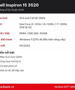 Thông số kỹ thuật Dell Inspiron 15 3520