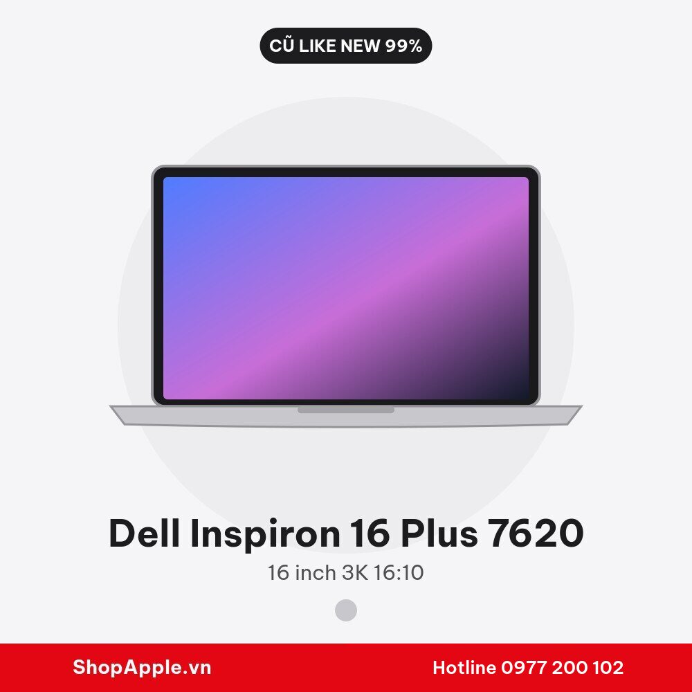 Dell Inspiron 16 Plus 7620 Cũ Like New 99%