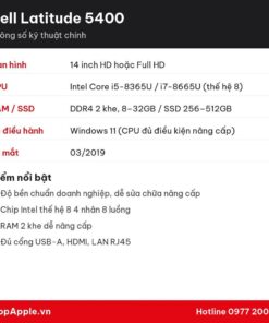 Thông số kỹ thuật Dell Latitude 5400