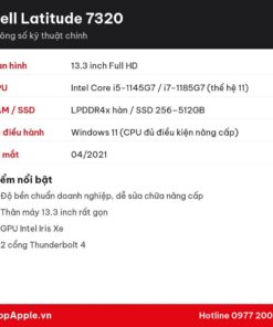 Thông số kỹ thuật Dell Latitude 7320