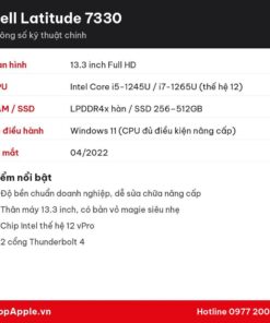 Thông số kỹ thuật Dell Latitude 7330