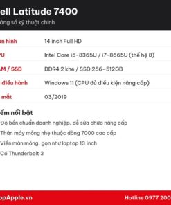 Thông số kỹ thuật Dell Latitude 7400