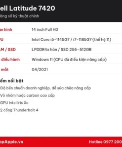 Thông số kỹ thuật Dell Latitude 7420