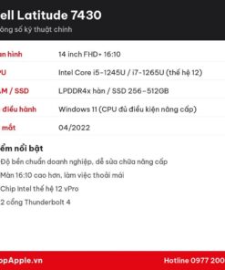 Thông số kỹ thuật Dell Latitude 7430