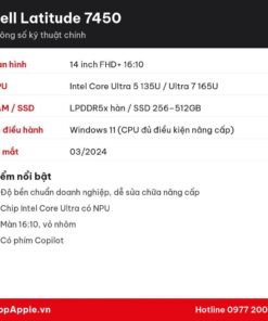 Thông số kỹ thuật Dell Latitude 7450