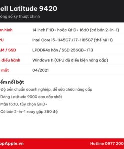 Thông số kỹ thuật Dell Latitude 9420