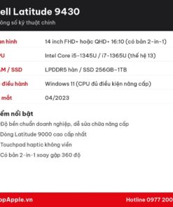 Thông số kỹ thuật Dell Latitude 9430