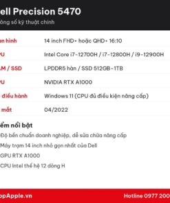 Thông số kỹ thuật Dell Precision 5470