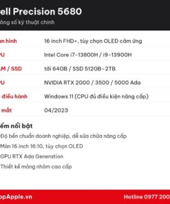 Thông số kỹ thuật Dell Precision 5680