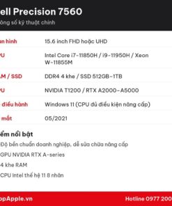 Thông số kỹ thuật Dell Precision 7560