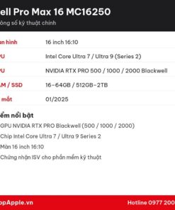 Thông số kỹ thuật Dell Pro Max 16 MC16250