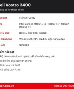 Thông số kỹ thuật Dell Vostro 3400