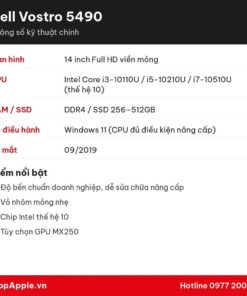 Thông số kỹ thuật Dell Vostro 5490