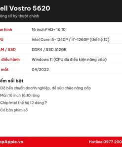 Thông số kỹ thuật Dell Vostro 5620