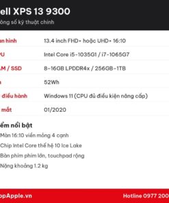 Thông số kỹ thuật Dell XPS 13 9300