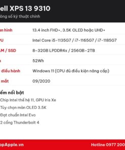 Thông số kỹ thuật Dell XPS 13 9310