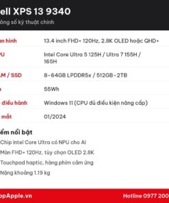 Thông số kỹ thuật Dell XPS 13 9340