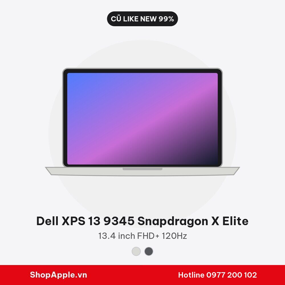 Dell XPS 13 9345 Snapdragon X Elite Cũ Like New 99%