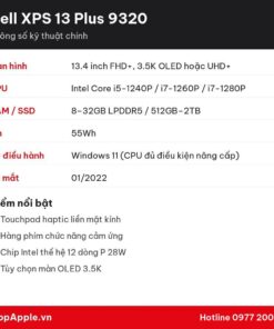 Thông số kỹ thuật Dell XPS 13 Plus 9320