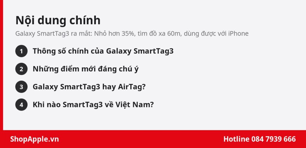 Nội dung chính: Galaxy SmartTag3 ra mắt: Nhỏ hơn 35%, tìm đồ xa 60m, dùng được với iPhone