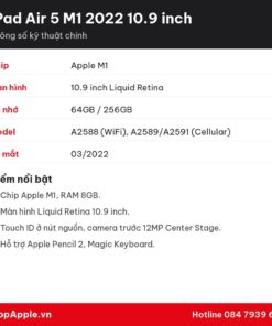 Thông số kỹ thuật iPad Air 5 M1 2022 10.9 inch