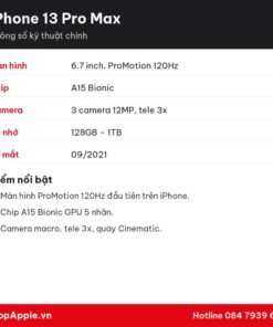 Thông số kỹ thuật iPhone 13 Pro Max