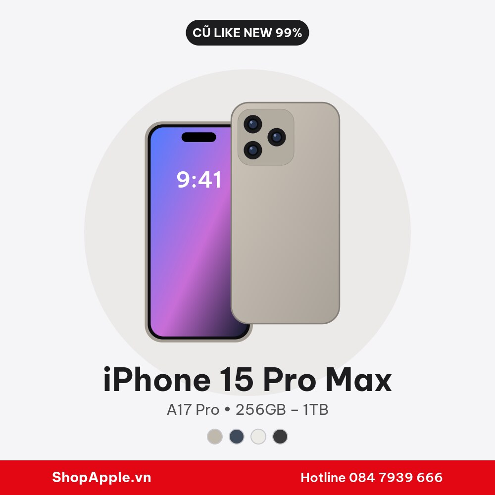 iPhone 15 Pro Max Cũ Like New 99%
