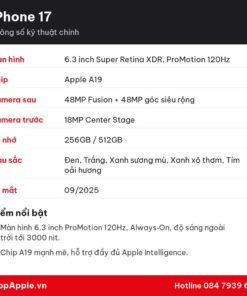 Thông số kỹ thuật iPhone 17