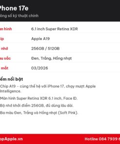 Thông số kỹ thuật iPhone 17e