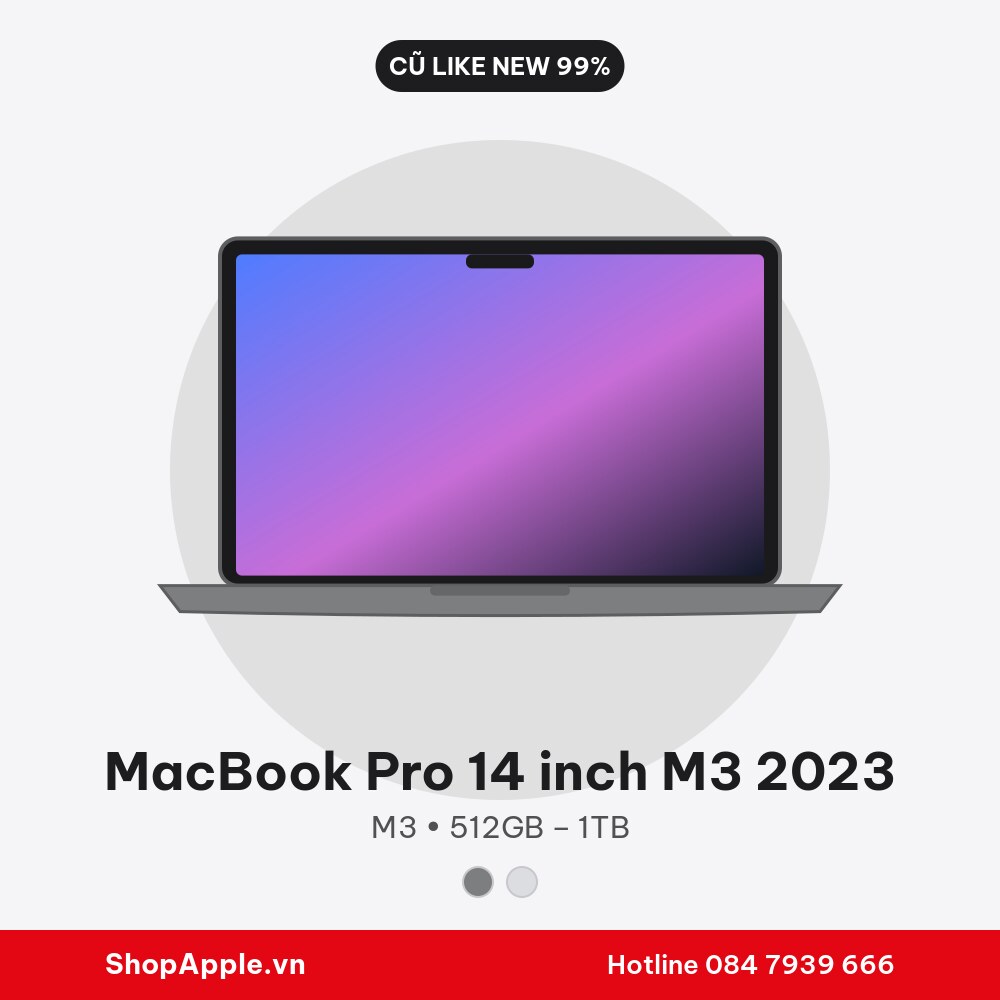 MacBook Pro 14 inch M3 2023 Cũ Like New 99%