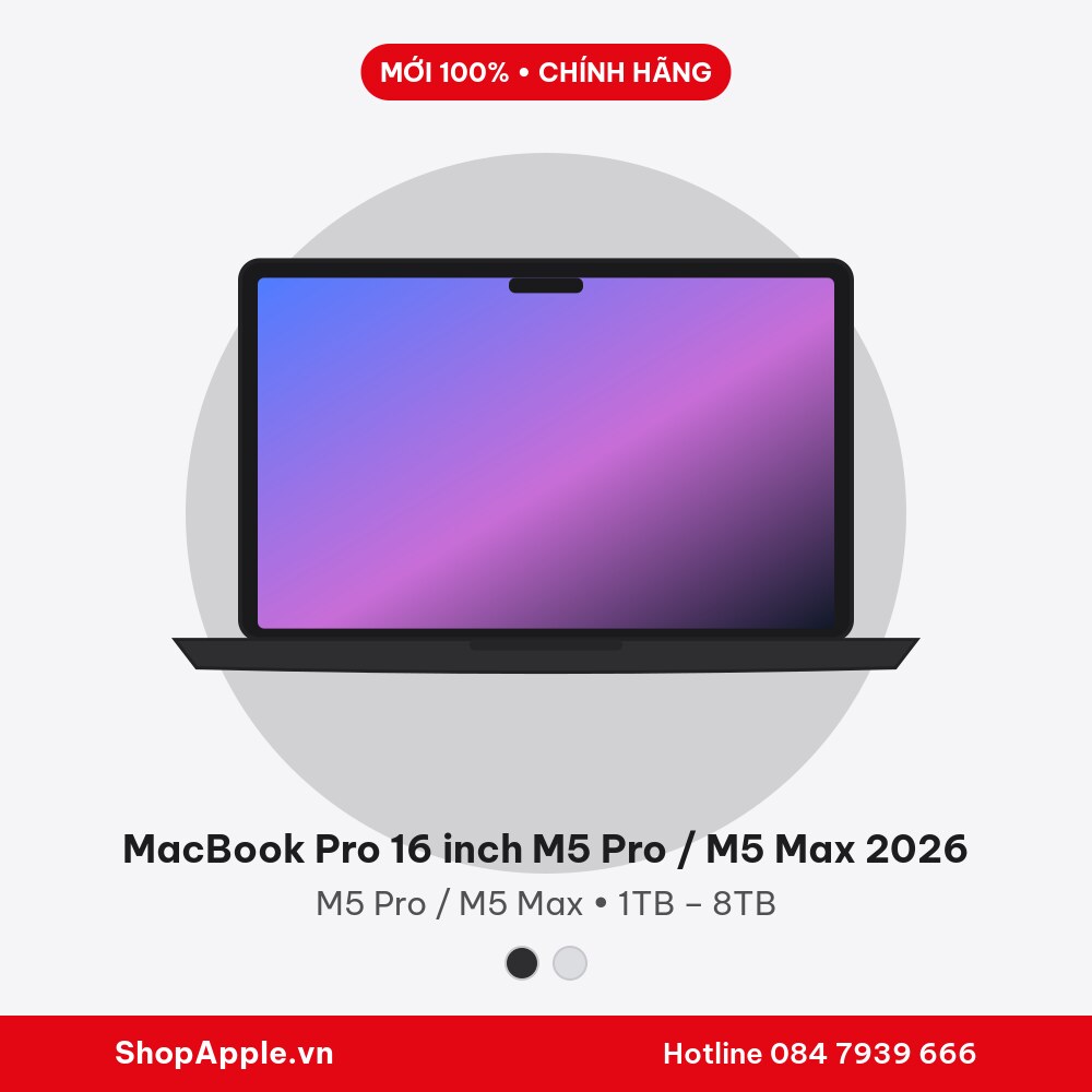 MacBook Pro 16 inch M5 Pro / M5 Max 2026 - New