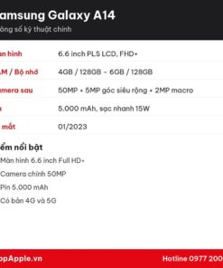 Thông số kỹ thuật Samsung Galaxy A14